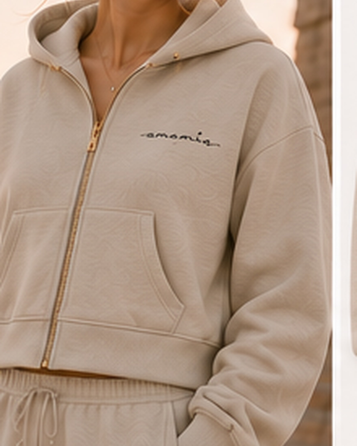 Signature Cropped Zip Hoodie